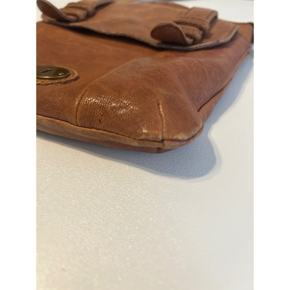 Fossil Tan Lamb Hide Leather Crossbody Purse Everyday Bag - Picture 9 of 10